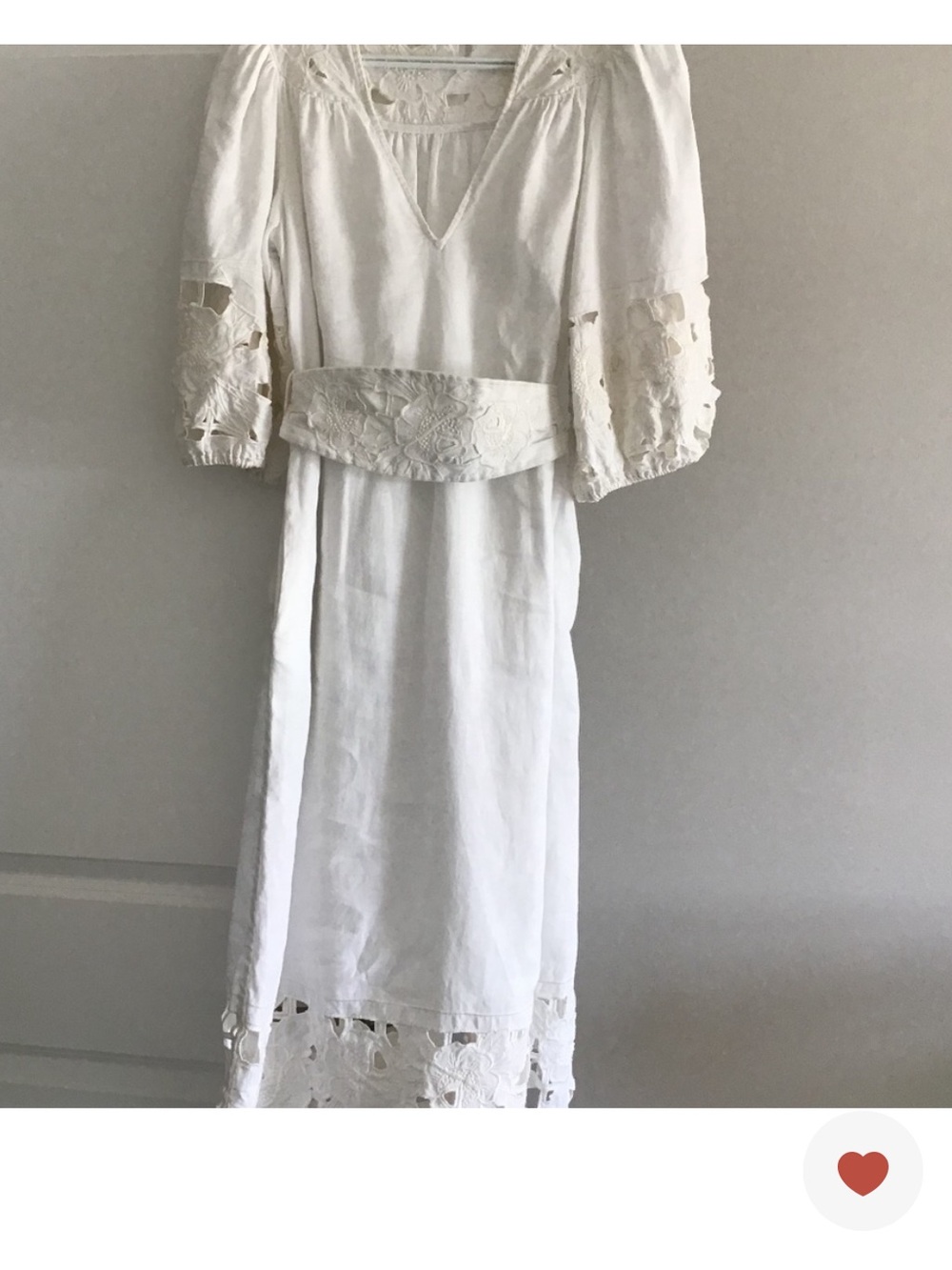ZIMMERMANN resort relaxed fit linen cutout off-white midi dress PRICE FIRM